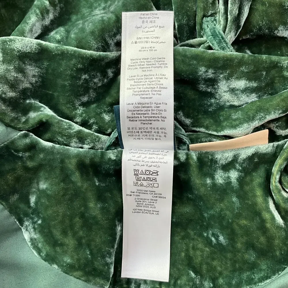Pottery Barn Teen Slytherin Robe Kids Medium Green Velvet Harry Potter Belted